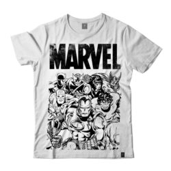 Remera Avengers - Grupal en blanco y negro [RC 313]