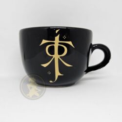 Tazón negro con dorado - Runa de Tolkien