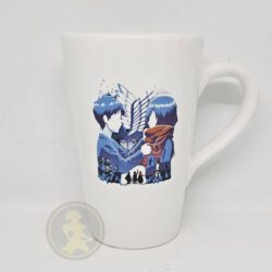 Taza alta blanca - Shingeki No Kyojin: Eren y Mikasa
