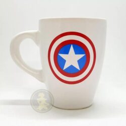 Taza cónica blanca Capitán America - Escudo