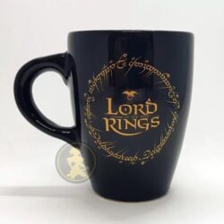 Taza conica negra Lord of the Ring - Runas