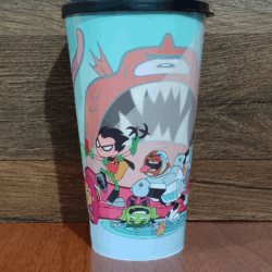 Vaso plástico con tapa - Cartoon Network - Teen Titans
