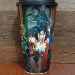 Vaso plástico con tapa - DC - Héroes