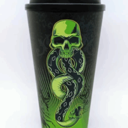 Vaso plástico con tapa - Harry Potter - Marca Tenebrosa