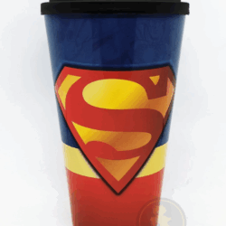 Vaso plástico con tapa - DC - Superman