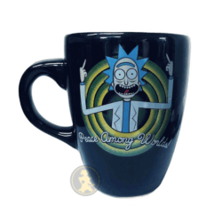 Taza cónica negra - Rick and Morty - Peace Among Worlds!