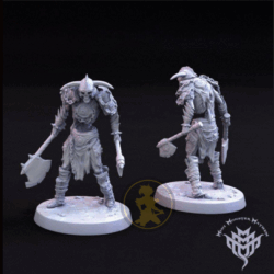 Figura de resina Skelleton Warrrior con hacha