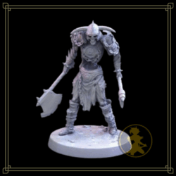 Figura de resina Skelleton Warrrior con hacha